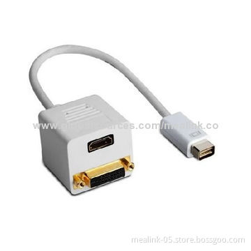 Mini DVI to HDMI and DVI Cable with Mini DVI Male to HDMI Female and DVI Male Connector